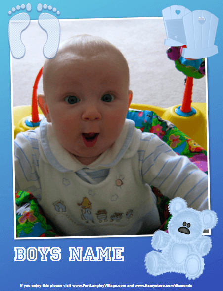 Boy Birth Announcement Template