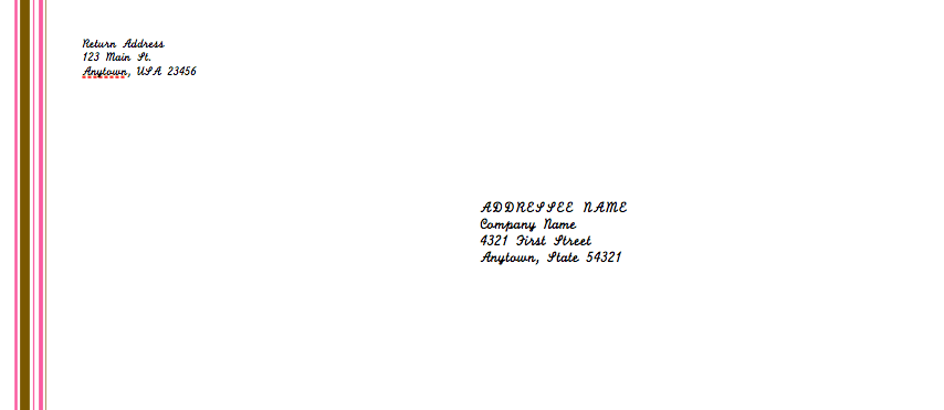 Pink Envelope Template For Pages