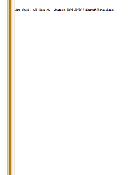 Pink Letterhead Template For Pages