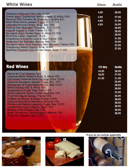 Wine List Template