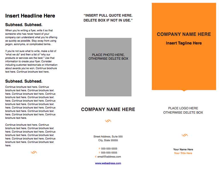 Modern Solid Tri Fold Brochure Template For Pages