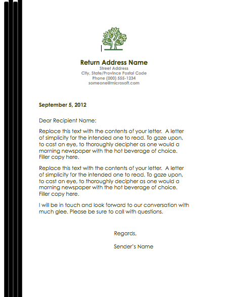 Tree Letterhead Template For Pages