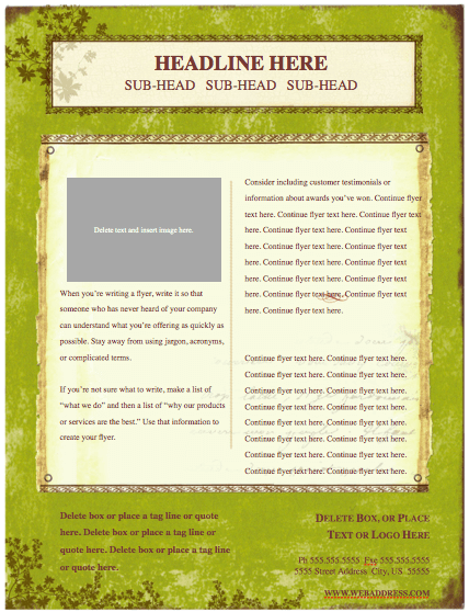 Weathered Vertical Flyer Template For Pages
