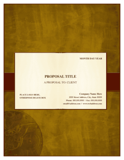 Traditional Proposal Template For Pages