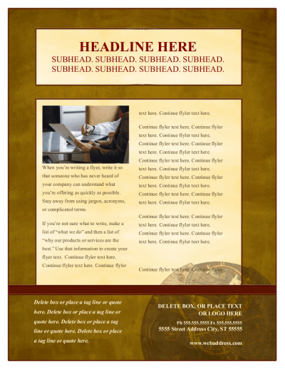 Traditional Vertical Flyer Template For Pages