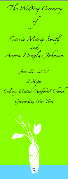 One Column Wedding Program Template For Pages