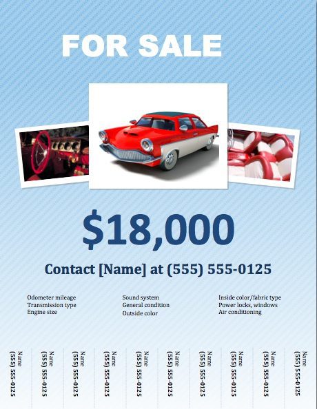 Car For Sale Flyer Template for Pages
