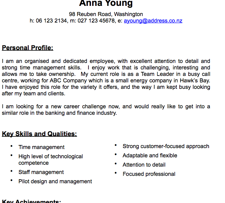 Traditional CV