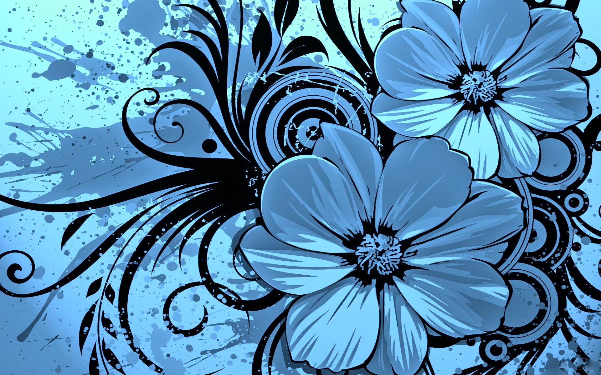 Keynote Blue Floral Template