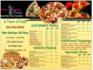 Pizzeria Menu Template