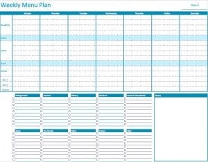 Weekly Menu Planner Template
