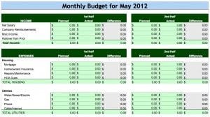 Zero Line Budget Template