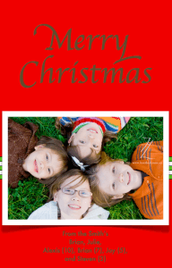 Christmas Card Template Red With Stripes Christmas Card Template Red With Stripes